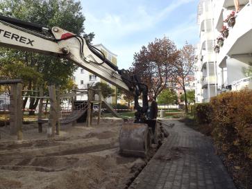 Bagger bei der Arbeit